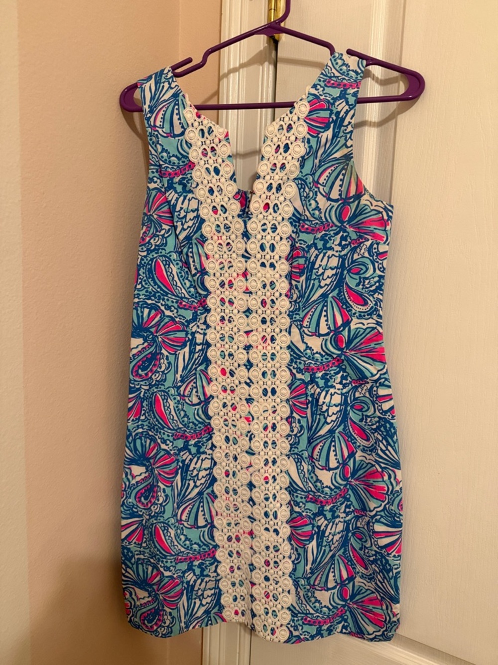 Lilly Pulitzer Blue, Pink & White Floral Sleeveless Dress